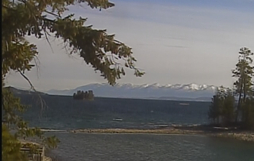 View from the Flathead Lake west shore webcam