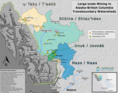 Mining projects in Alaska-British Columbia watersheds