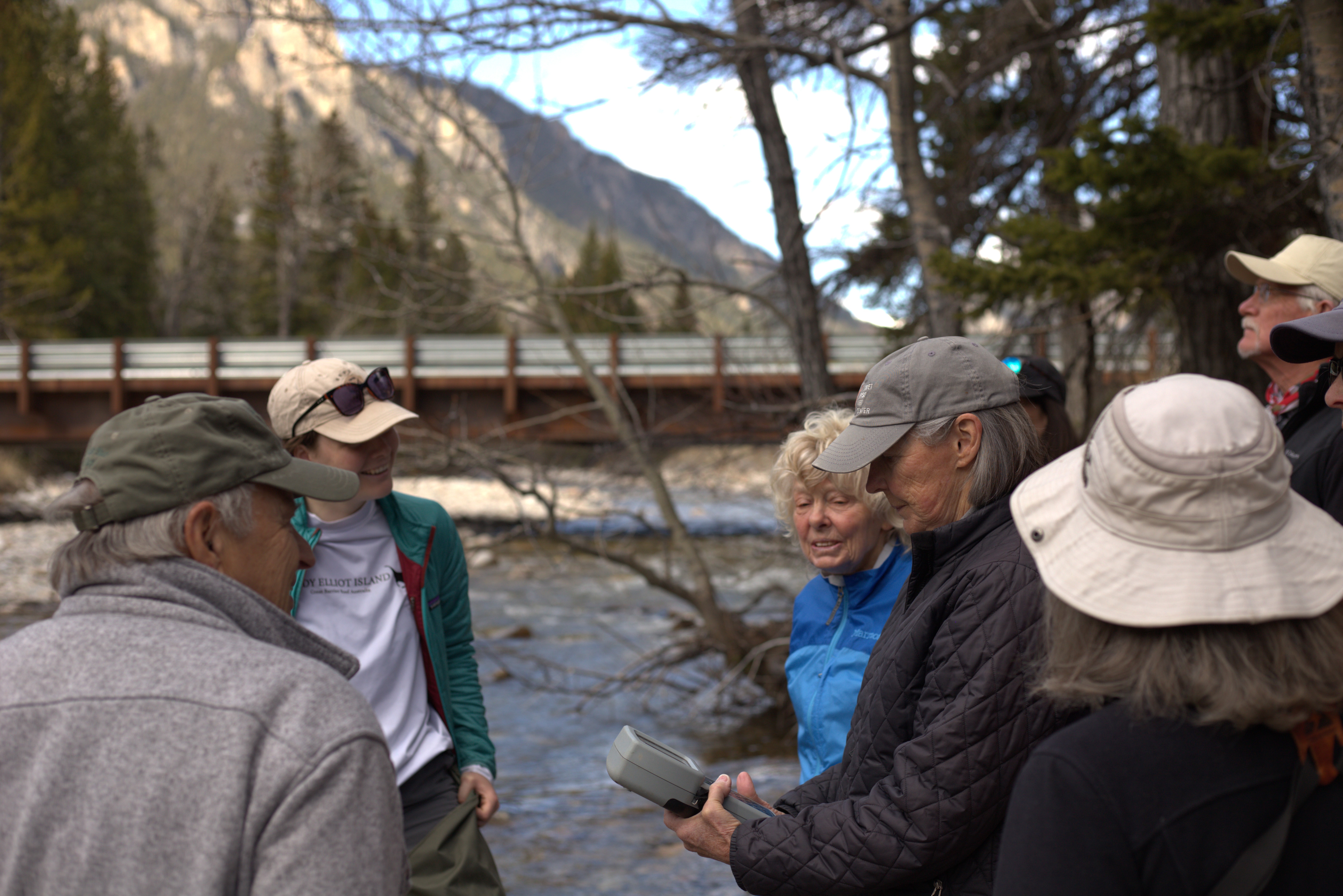 Carbon County Resource Volunteers are learning how to collect water monitoring data with a YSI probe.