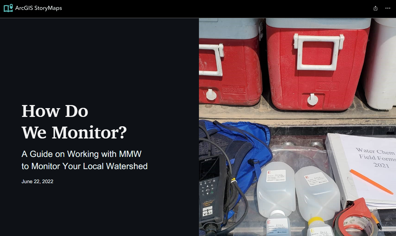 Screencapture of MMW Getting Started ArcGIS Storymap page