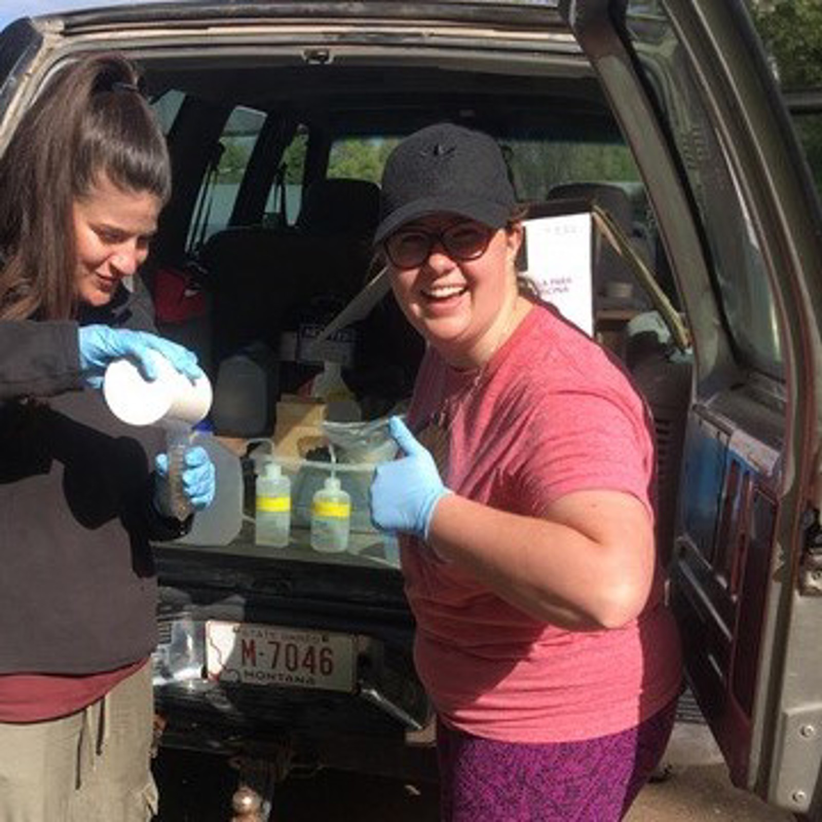 Maggie conducting AIS field sampling