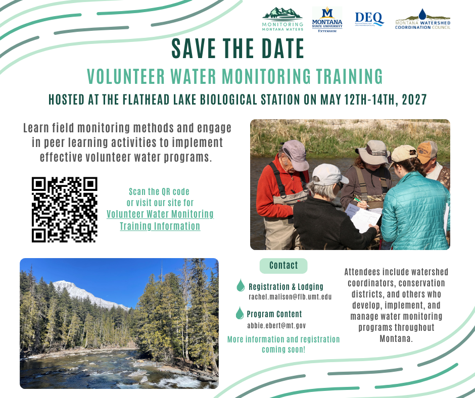 Volunteer Water Monitoring Training Flyer 4X4