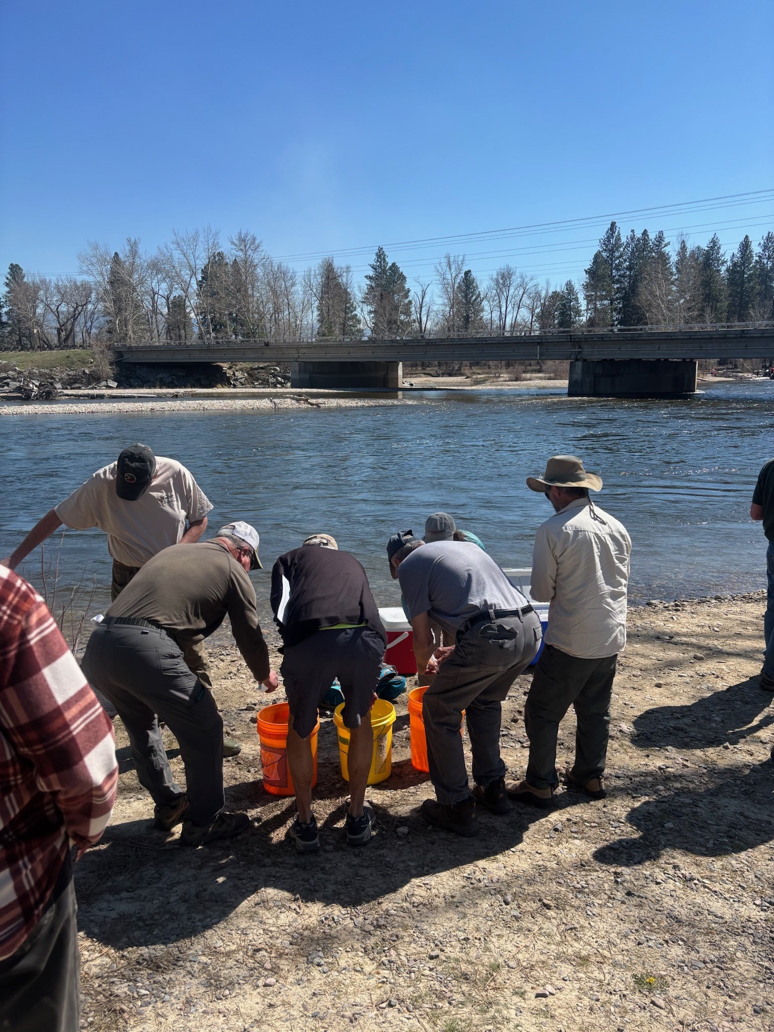 The Bitterroot River Protection Association Monitoring Montana Waters being trained on water monitoring.