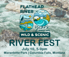 A flyer for a River Festival called the Flathead River 50 Years of Wild and Scenic Rivers hosted by the Flathead Rivers Alliance.