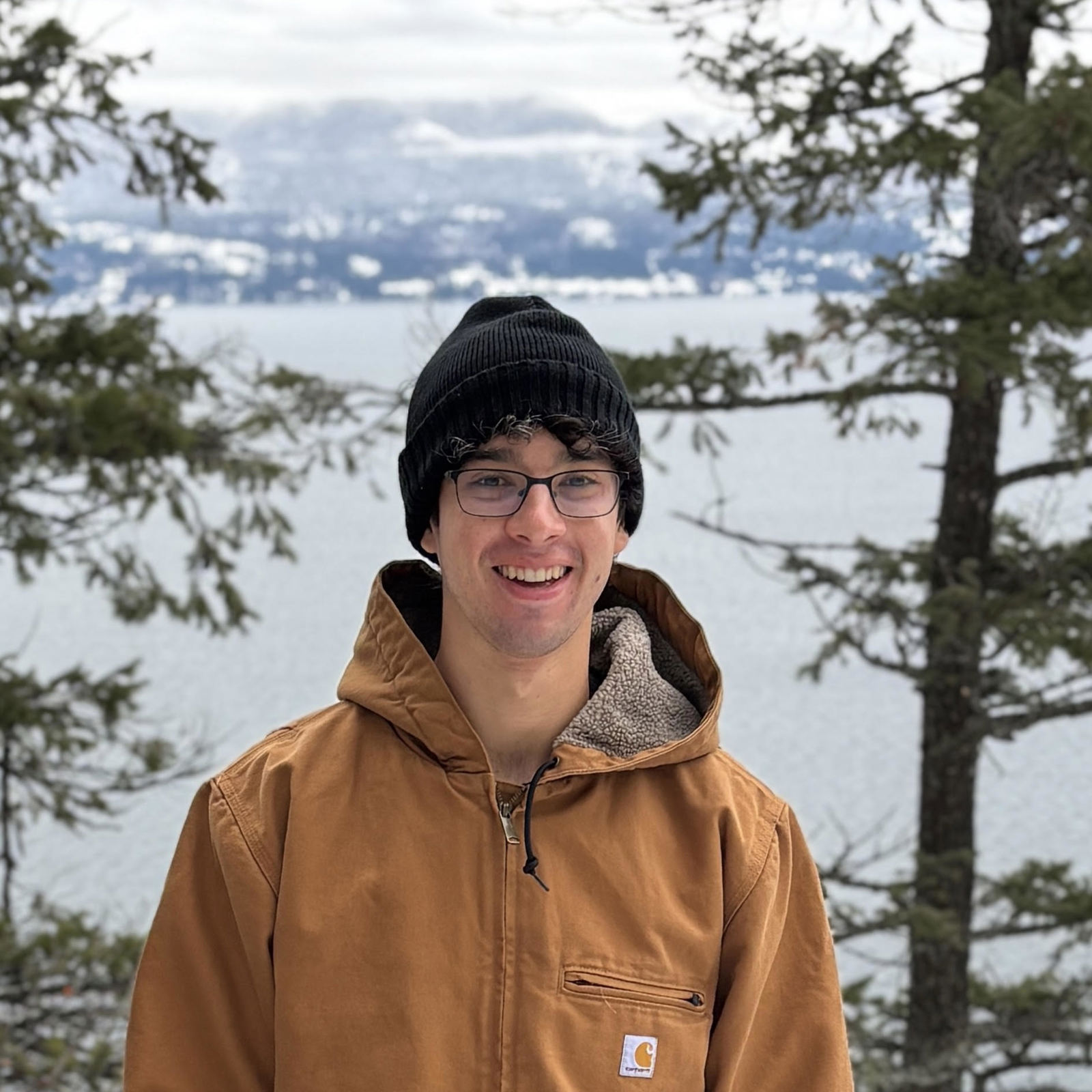 Evan Youngblade above Flathead Lake