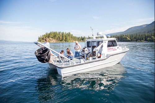Bio Station research boat out on Flathead Lake