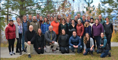 2019 workshop participants next to Flathead Lake